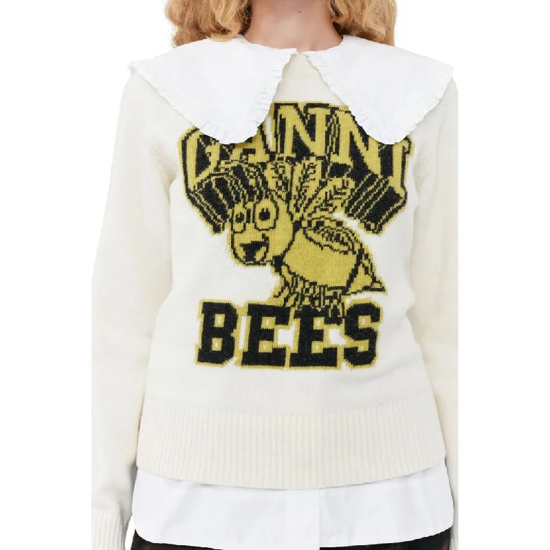 Graphic Bees O-Neck Pullover (Egret)