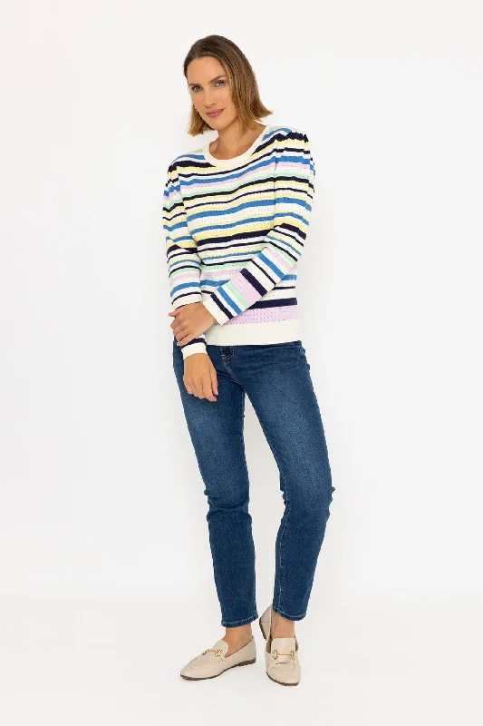 Multicolour Stripe Crew Neck Jumper