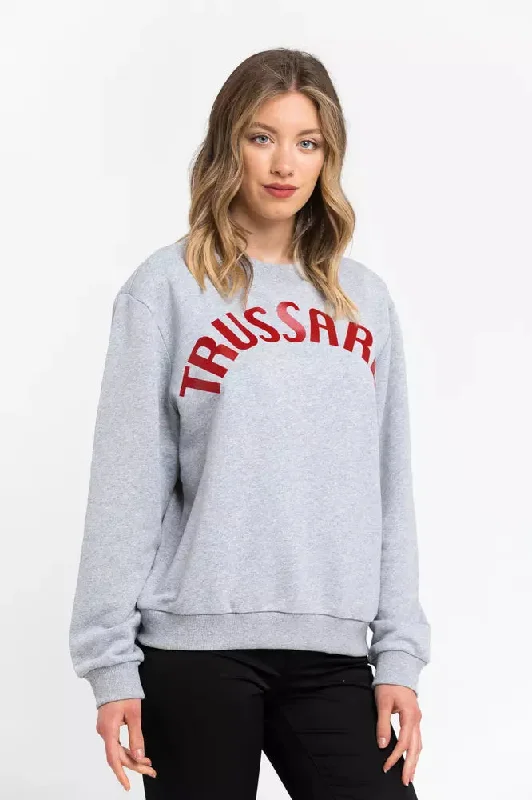 Oversized Round-Neck Cotton Blend Sweatshirt