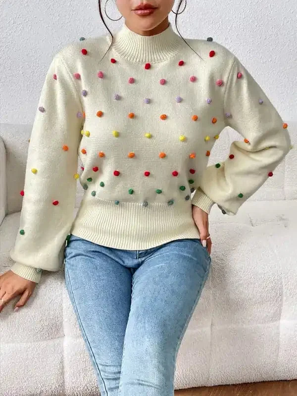 Women’s Color Beaded Women’s Knitwear Women’s Fashion Sweater