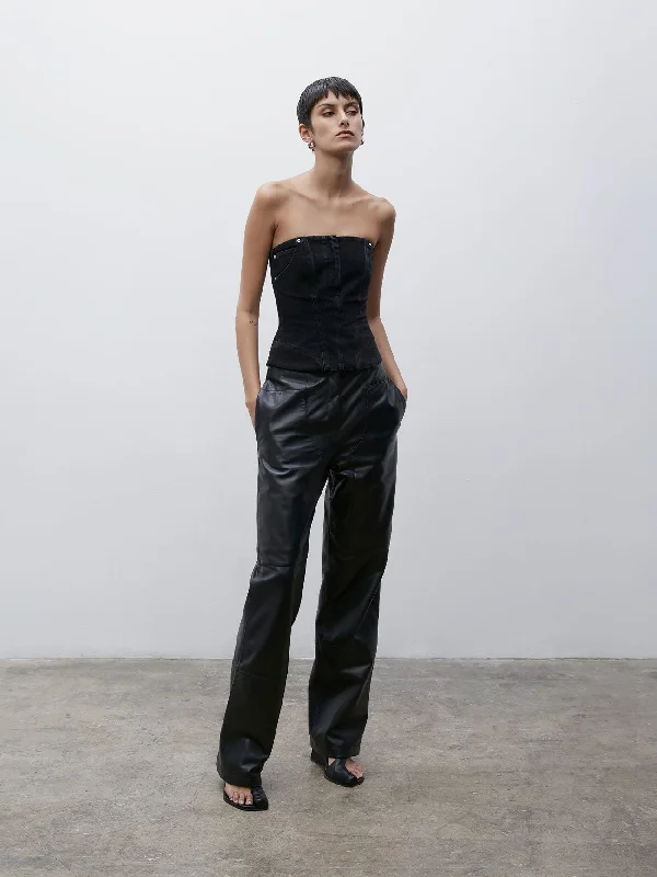 09 Tia Leather Pant | Black