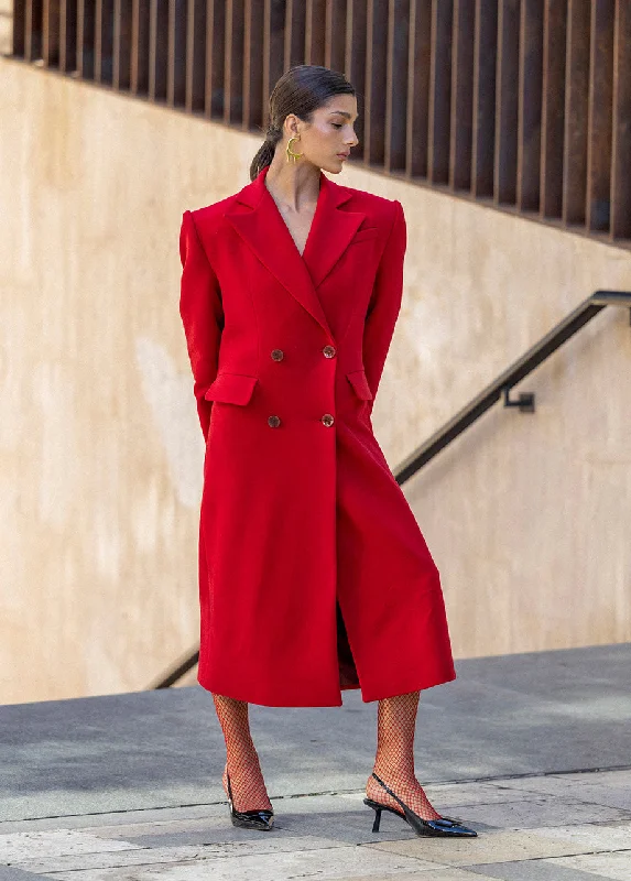 DOUBLE-BREASTED WOOL COAT