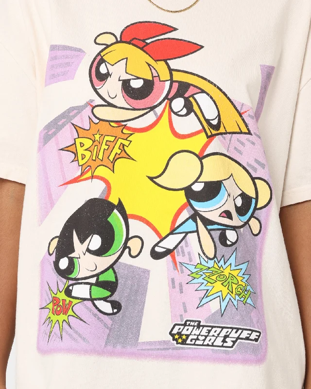 American Thrift X Powerpuff Girls Heavyweight Action Vintage T-Shirt Off White