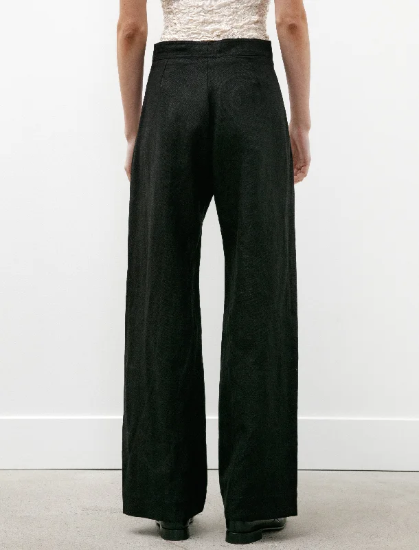 Linen Sailor Trousers Black