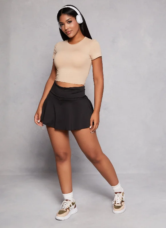 Basic Crew Neck Cropped Tee