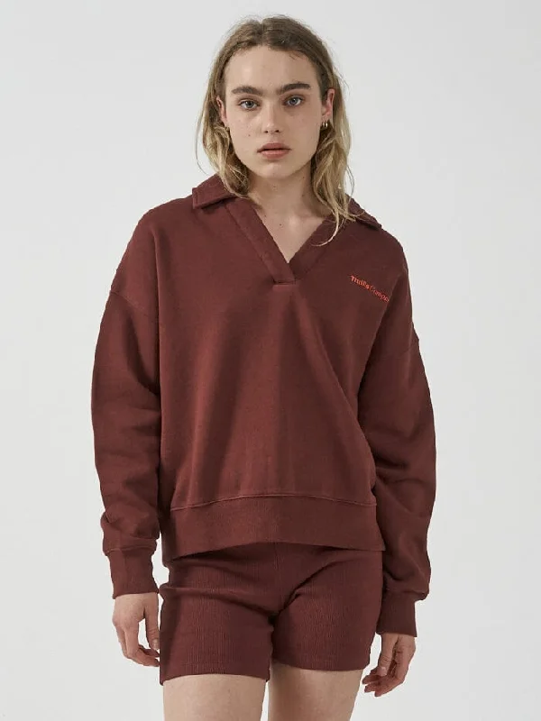 Density Slouch Fleece Polo - Port