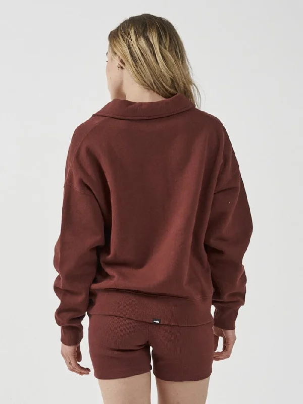 Density Slouch Fleece Polo - Port