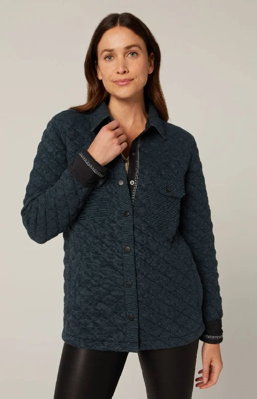 Cambria Shirt Jacket | Heather Blue