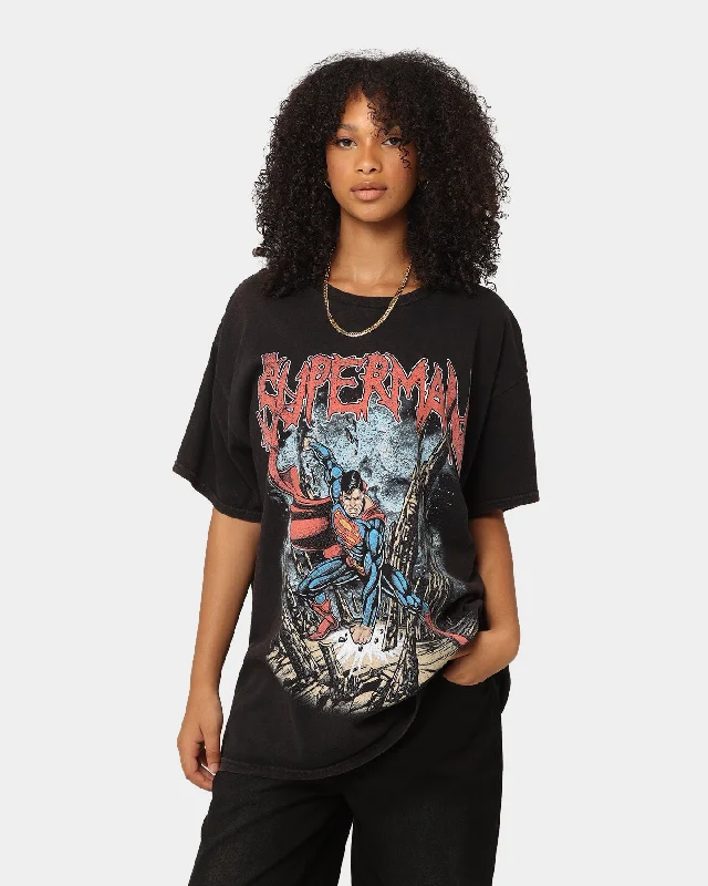 Goat Crew X DC Superman Metal Vintage T-Shirt Black Wash