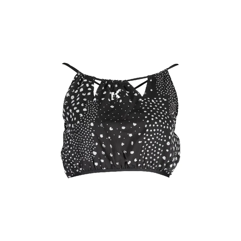 Karl Lagerfeld Elegant Beachfront Noir Top with Print Detail