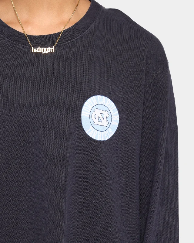 NATIONAL COLLEGIATE ATHLETIC ASSC UNC Team Crest Jeaner Long Sleeve T-Shirt Vintage Black