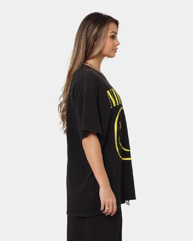 Nirvana Smiley Vintage Tee Washed Black