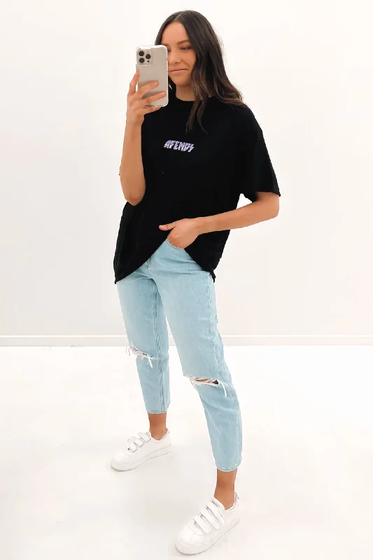 Pearly Hemp Oversized Tee Black