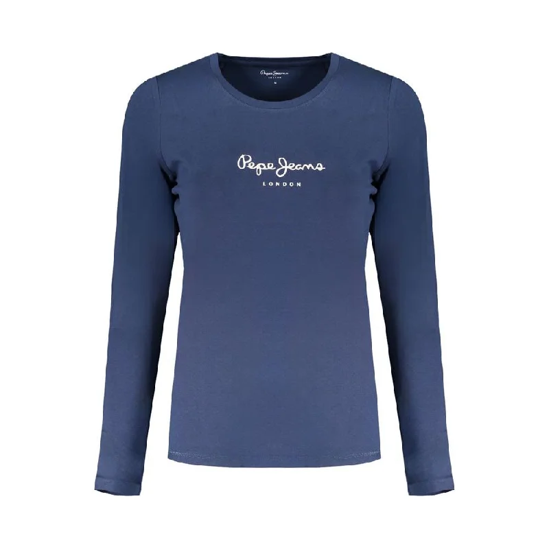 Pepe Jeans Blue Cotton Tops & T-Shirt