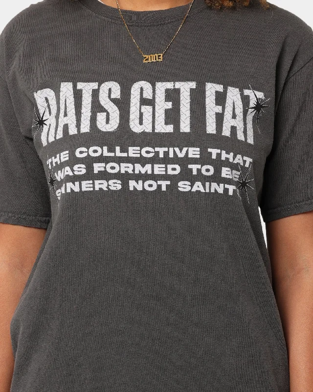 Rats Get Fat Collective Vintage T-Shirt Black Wash