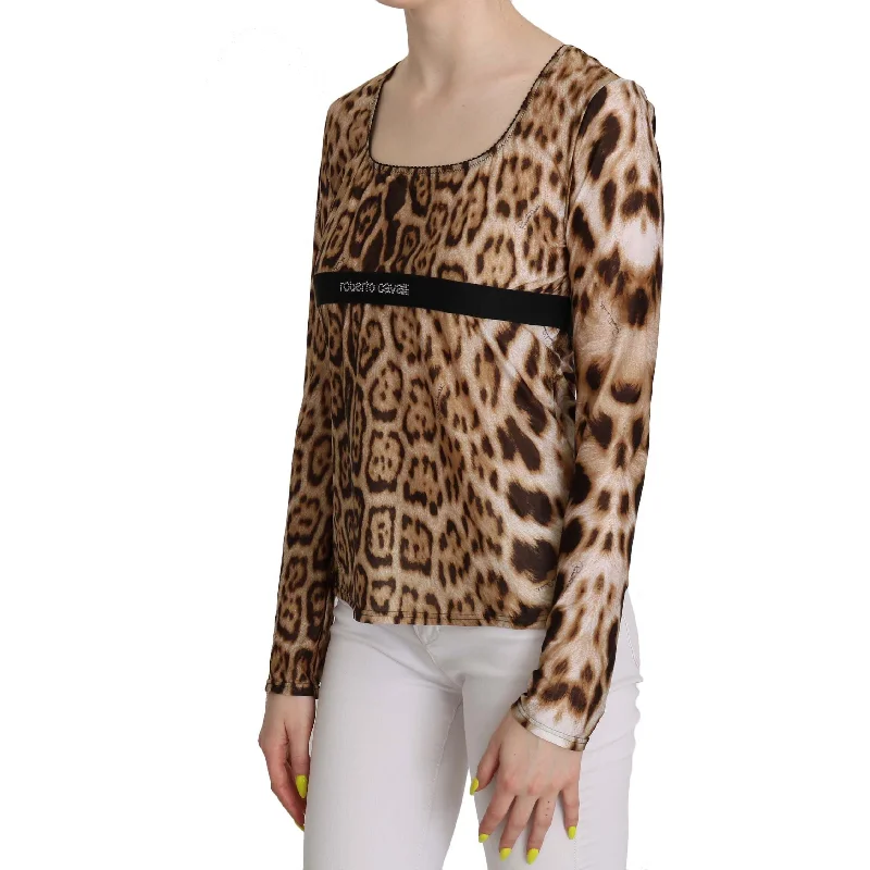 Roberto Cavalli Elegant Leopard Long Sleeve Top