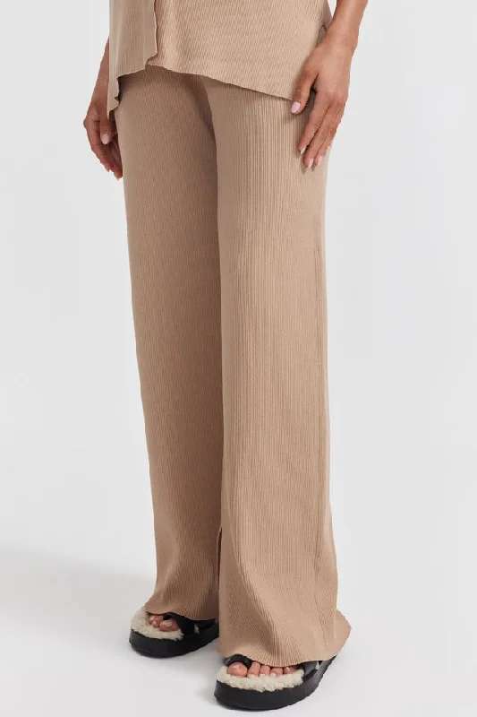 Celeste Wide Leg Pant (Latte)