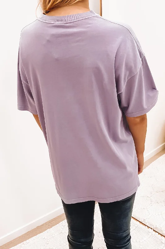 Varsity Relaxed Tee Dusty Mauve