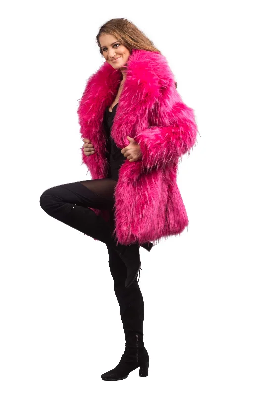 Women's Short Duchess Coat in ""Pink Flamingo""