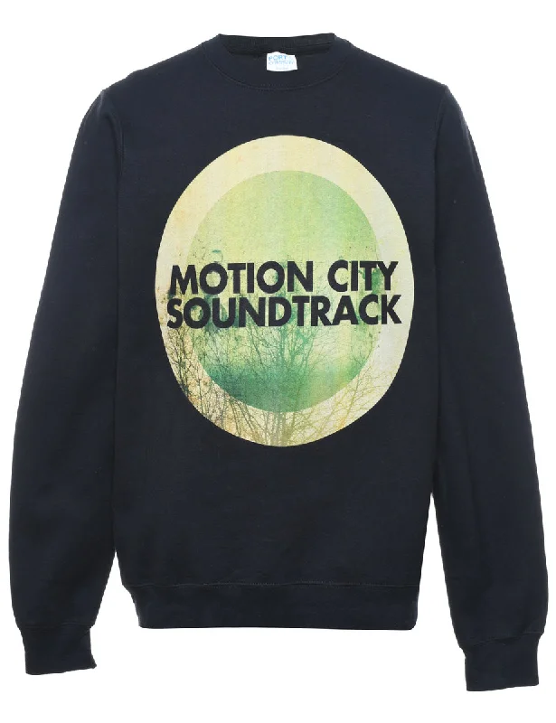 Black Motion City Sound Track Printed Sweatshirt - M