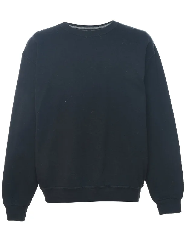 Black Plain Sweatshirt - L