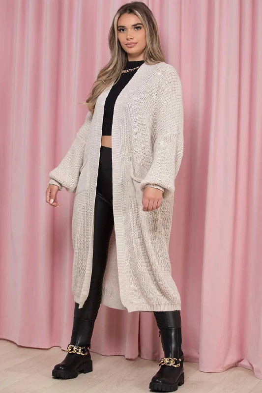 Long Maxi Cardigan Beige