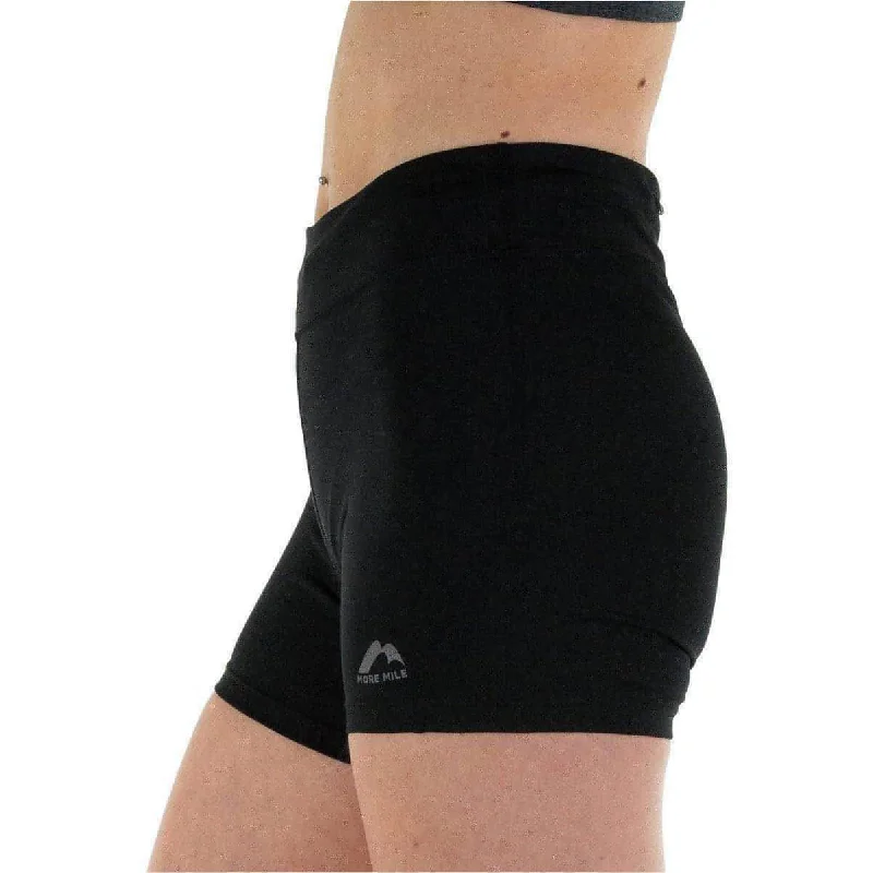 More Mile Win 3.5 Inch Womens Short Running Tights - Black