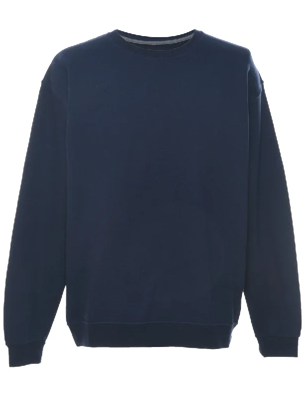 Navy Plain Sweatshirt - L