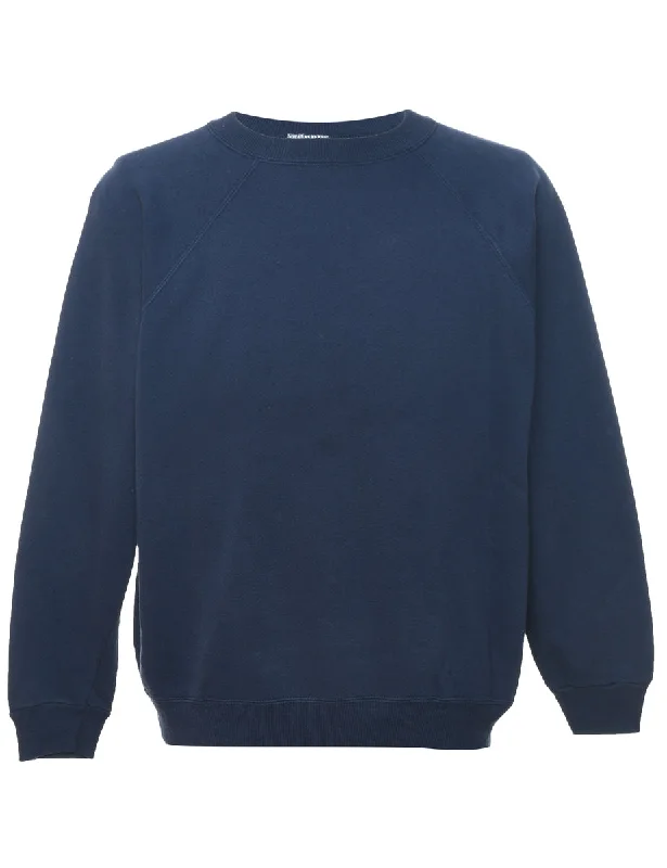 Navy Plain Sweatshirt - L