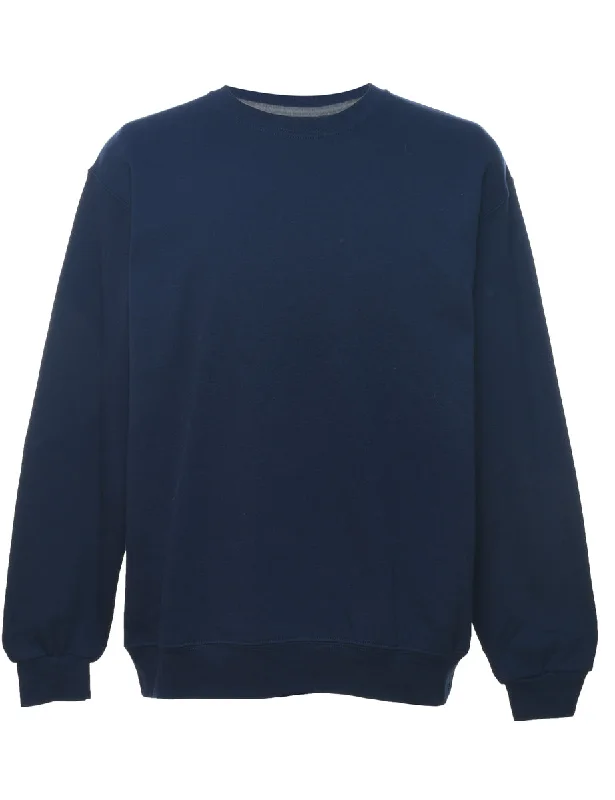 Navy Plain Sweatshirt - L