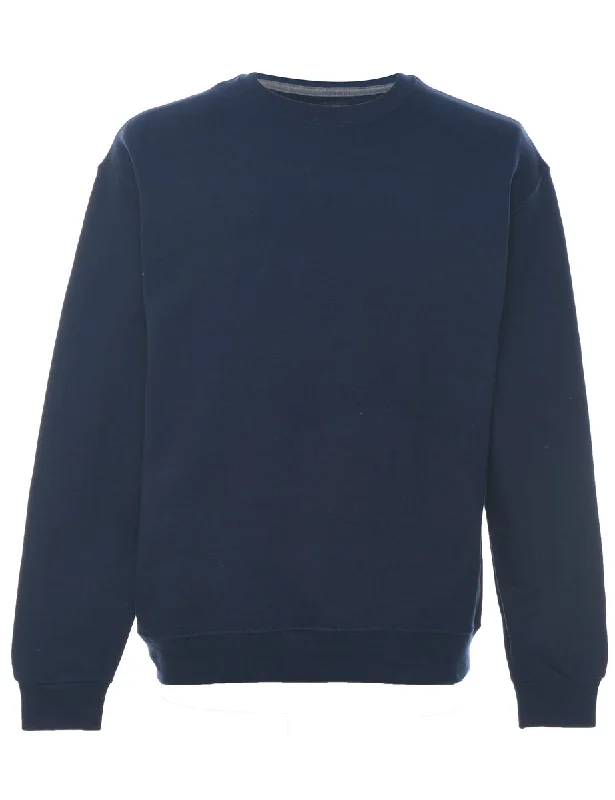 Navy Plain Sweatshirt - M