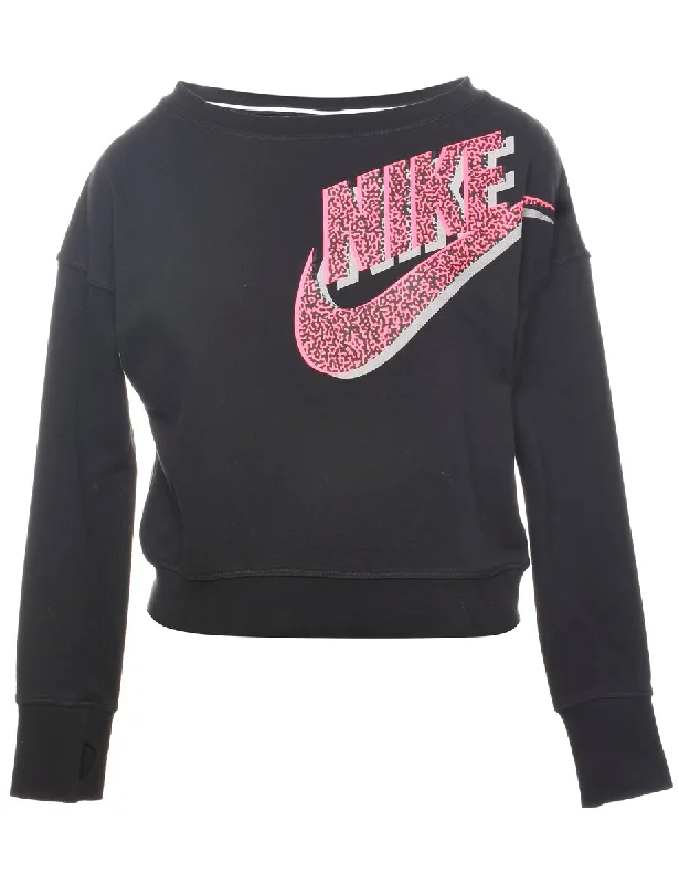 Nike Black & Pink Printed Sweatshirt - XL