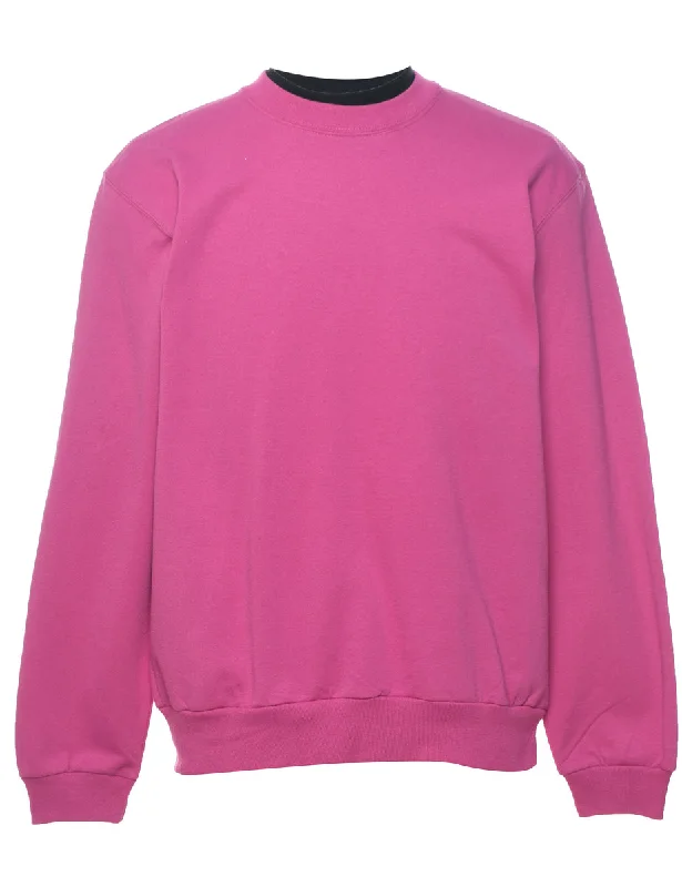 Pink Plain Sweatshirt - S