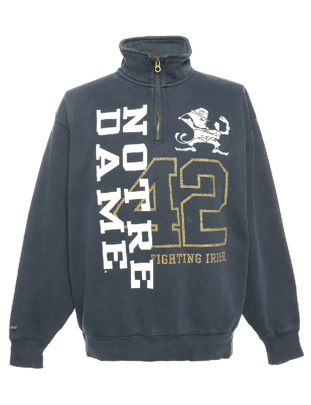 Quarter- Zip Notre Damn Printed Sweatshirt - M