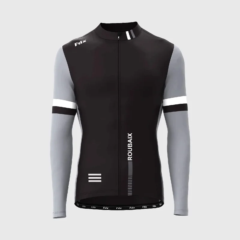 Fdx Limited Edition Men's & Boy's Black Thermal Roubaix Long Sleeve Cycling Jersey