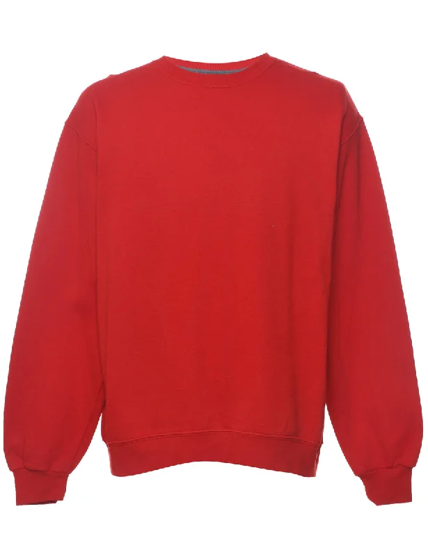 Red Plain Sweatshirt - L