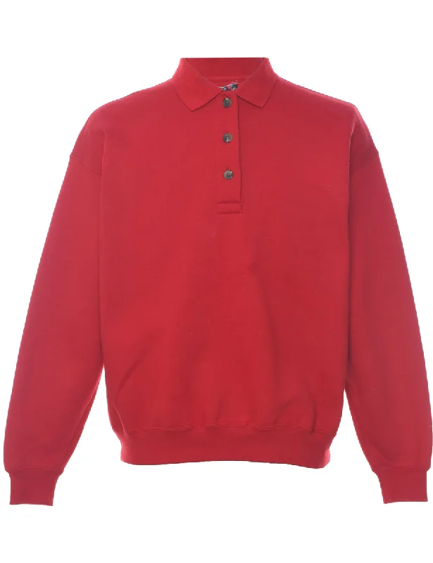 Red Plain Sweatshirt - L