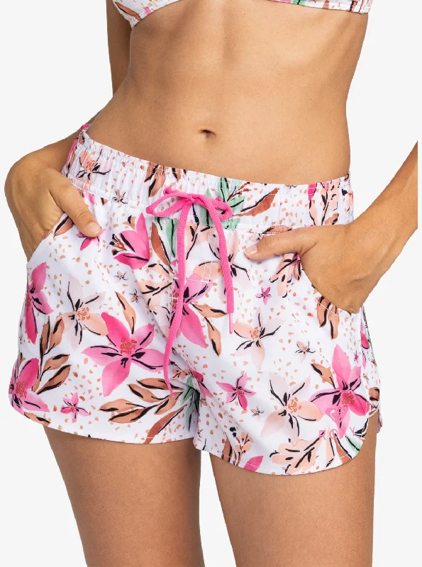 Roxy Wave Printed 2"" Boardshorts for Women - White Happy Tropical Swim