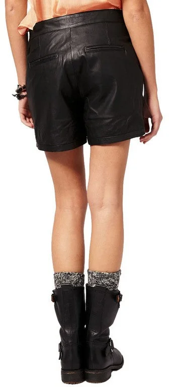 Women's Trendy Leather Shorts with Functional Pockets WH05