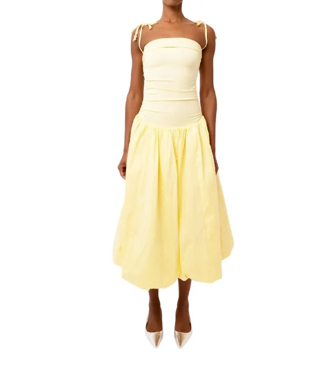 Alexa Puffball Dress In Yellow