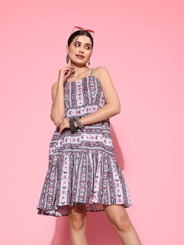 Women Blue Pure Cotton Dress
