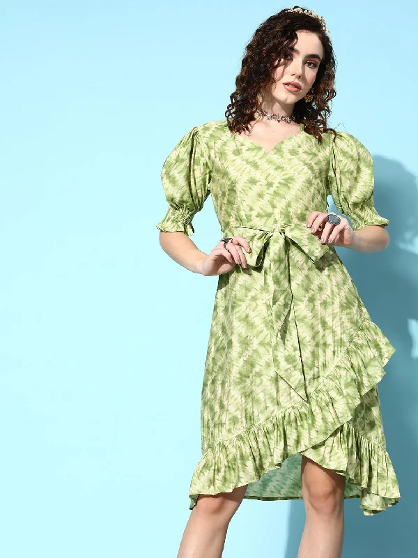Women Green Muslin Dress