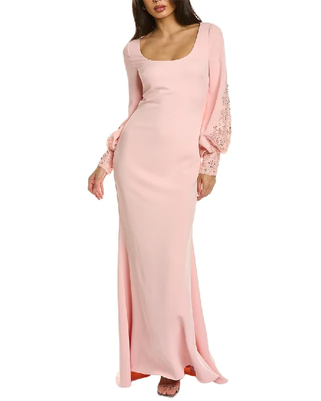 Badgley Mischka Lace Sleeve Gown
