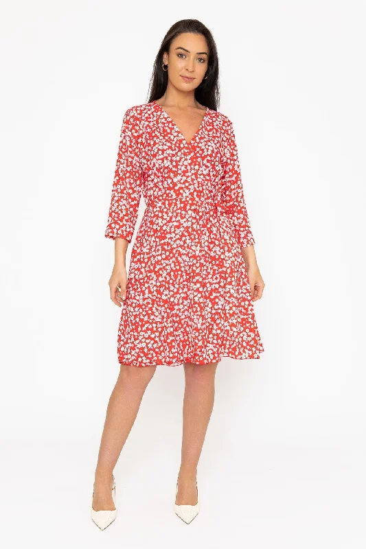 Carly Dress in Red Print