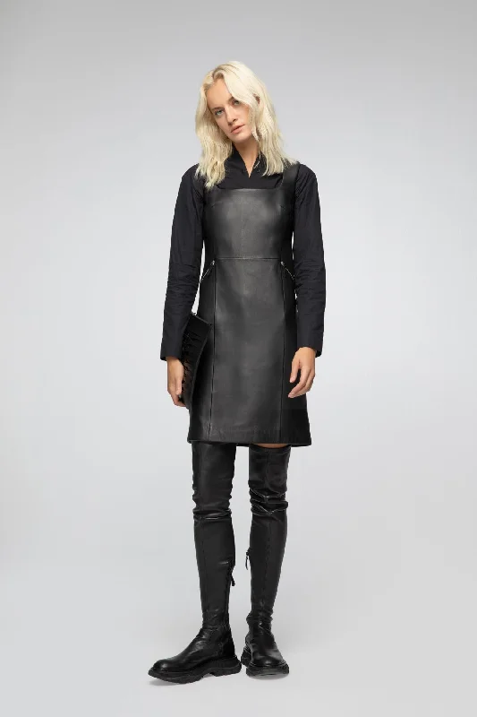 Macia - Black Leather Dress