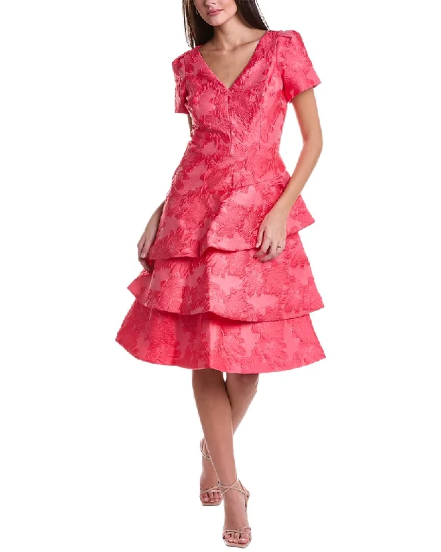Teri Jon by Rickie Freeman Jacquard Cocktail Dress