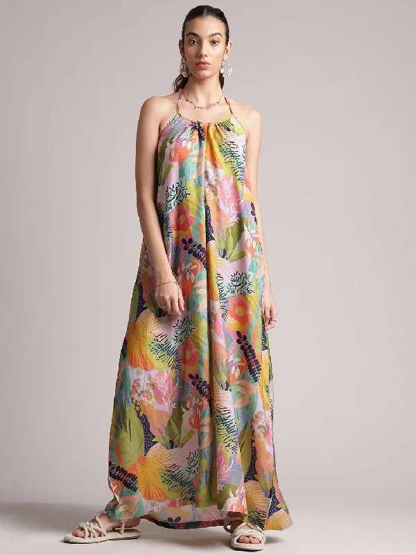 Women's Multi Muslin Tropical Dress - Zaccai