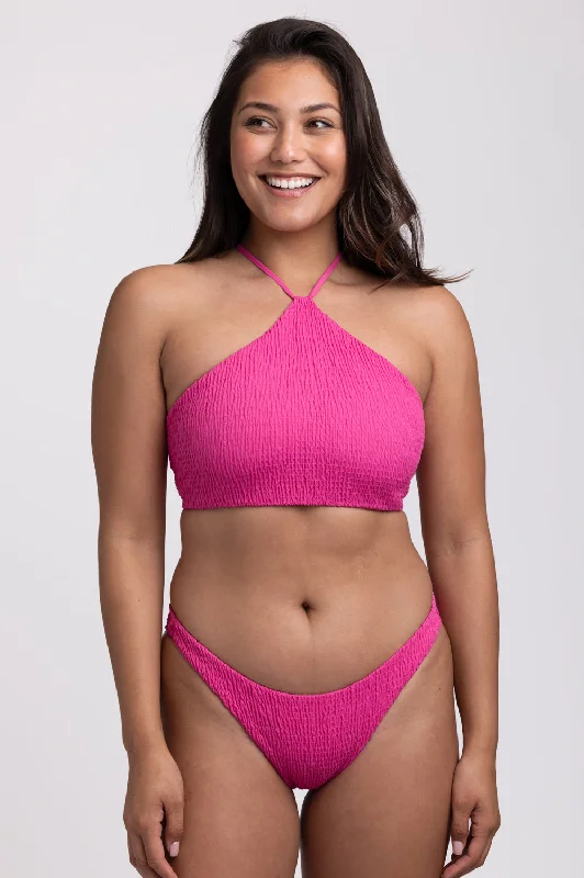 Kelia Smocked Bikini Bottom - Snapdragon Cross-back bikini, Trendy, Chic, Sexy