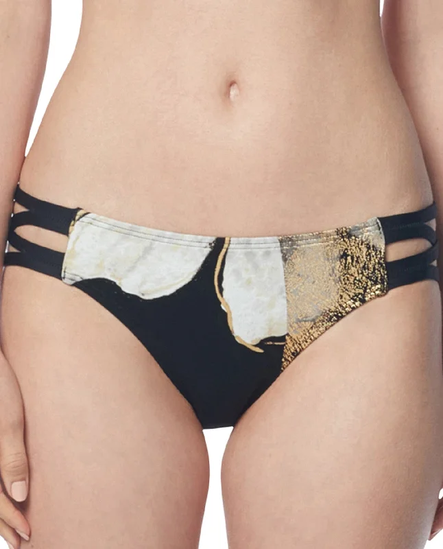 Carmen Marc Valvo Gilded Garden Strappy Full Coverage Bikini Bottom Drawstring bikini, Adjustable, Comfortable, Trendy