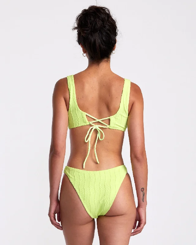 Chevy Grooves High Leg French Bikini Bottoms - Neon Green Low-back bikini, Sexy, Elegant, Comfortable